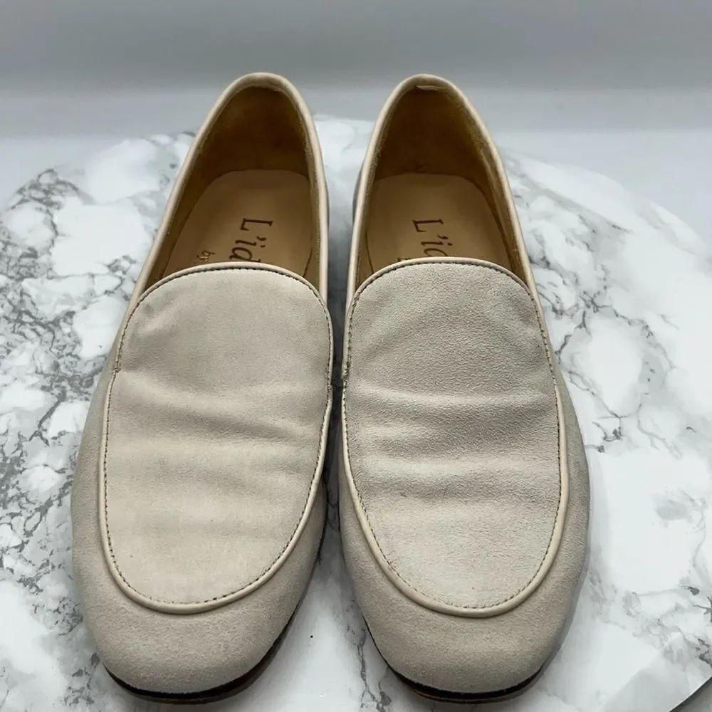 L’IDEA Nude Suede Loafer Italian Made-36, US 6